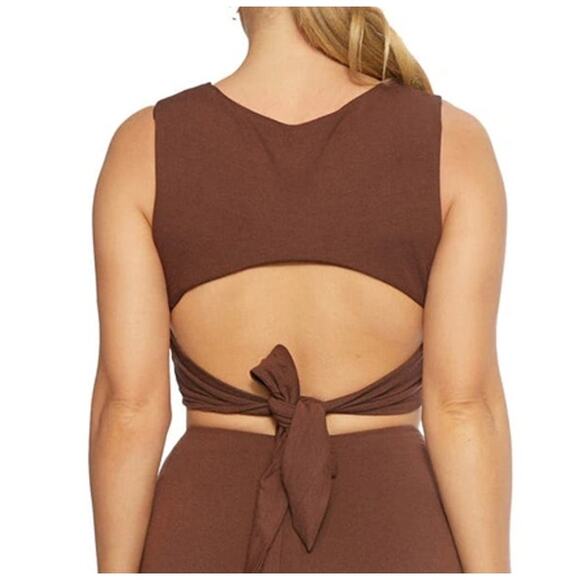 New ~ NAKED WARDROBE ~ Tie It Back Crop Top Size L - Picture 2 of 7